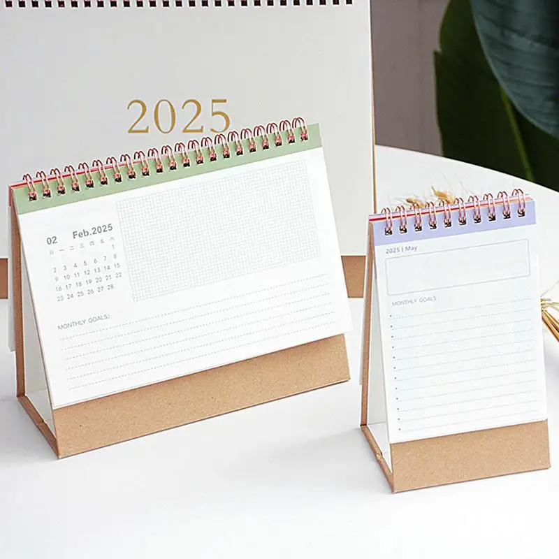 2024-2025 Desk Calendar Decorative Standing Paper Home Accessories Delicate Student Decor Calendar