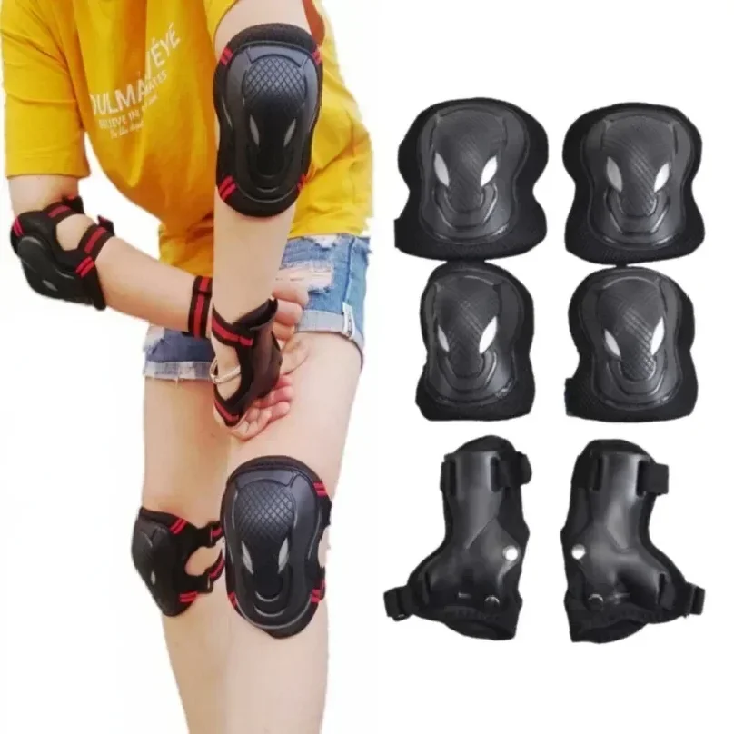 

6Pcs/Set Elbow Knee Pads Skating Protector Skateboard Bicycle Sports Protective Gear Riding Roller Wrist Guard Kids Adults BMX