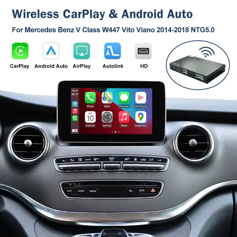Trådlös CarPlay för Mercedes Benz V-Klass W447 2014-2018 Vito Viano NTG5.0 med Android Auto-gränssnitt Länk AirPlay Play 10 best sales Mercedes 447 - №5