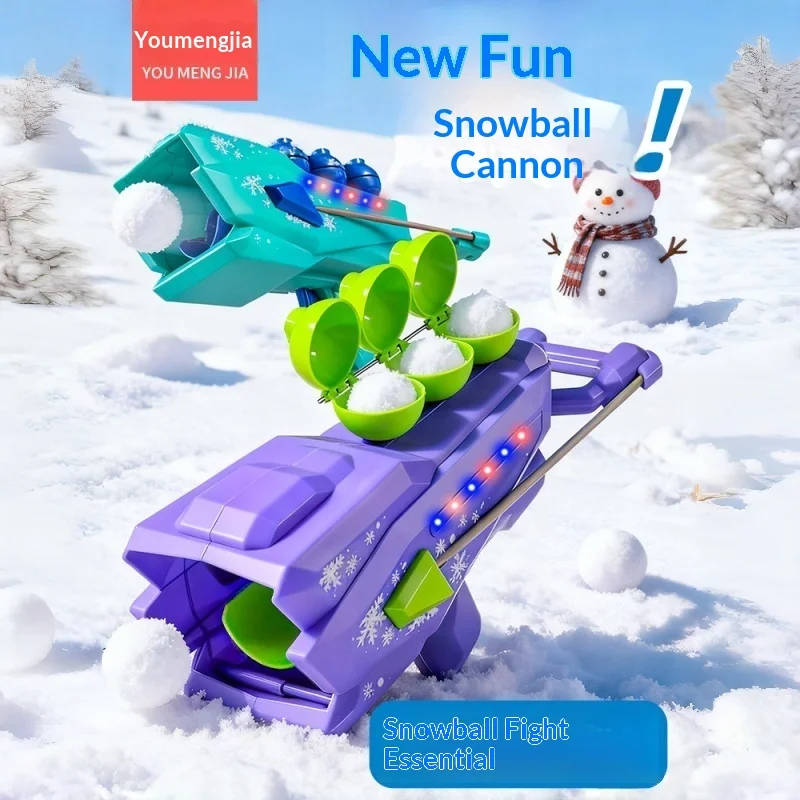 Snow Gun snowball Launcher Blaster Toy Winter Outdoor Game Kids Led Foam Snow Fight Fun Set Maker Goggles Christmas Gift