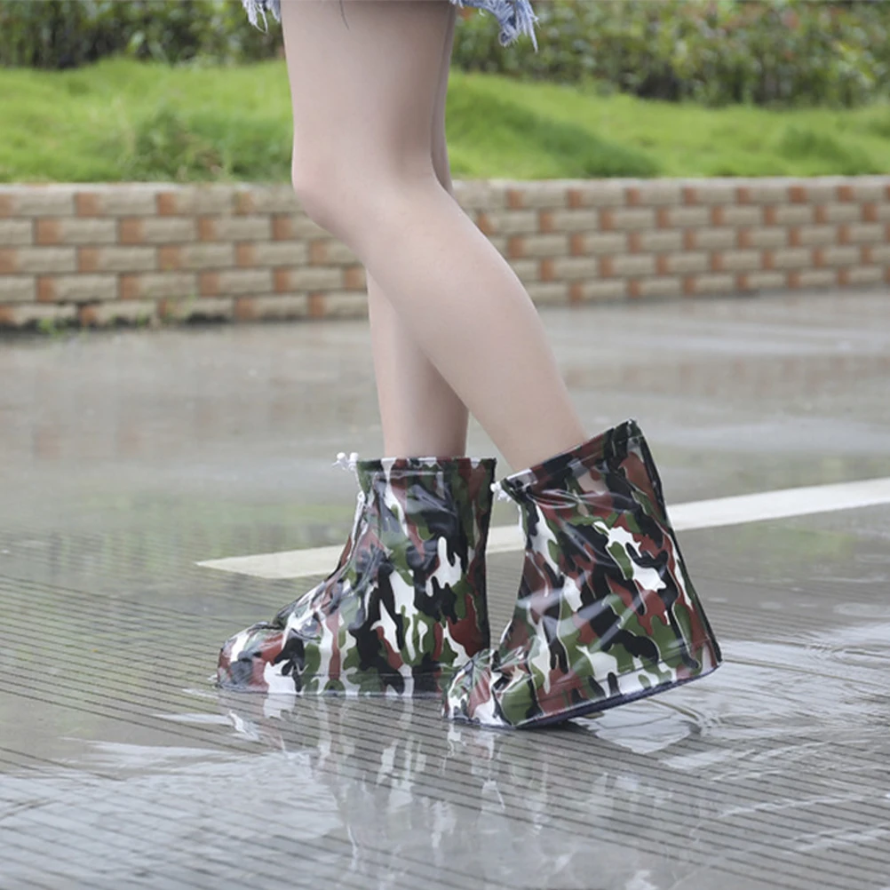 

Rainproof Covers Waterproof Rain Boots Green Overshoes Lightweight NonSlip Thickened Soles Durable Mud Protection Riding Shoe