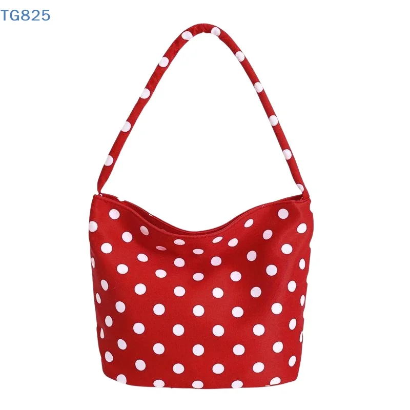 

【AN】【AN】Oxford Cloth Shoulder Bag Polka Dot Large Capacity Tote Bag Lightweight Multi-color Handbag Women's Gift
