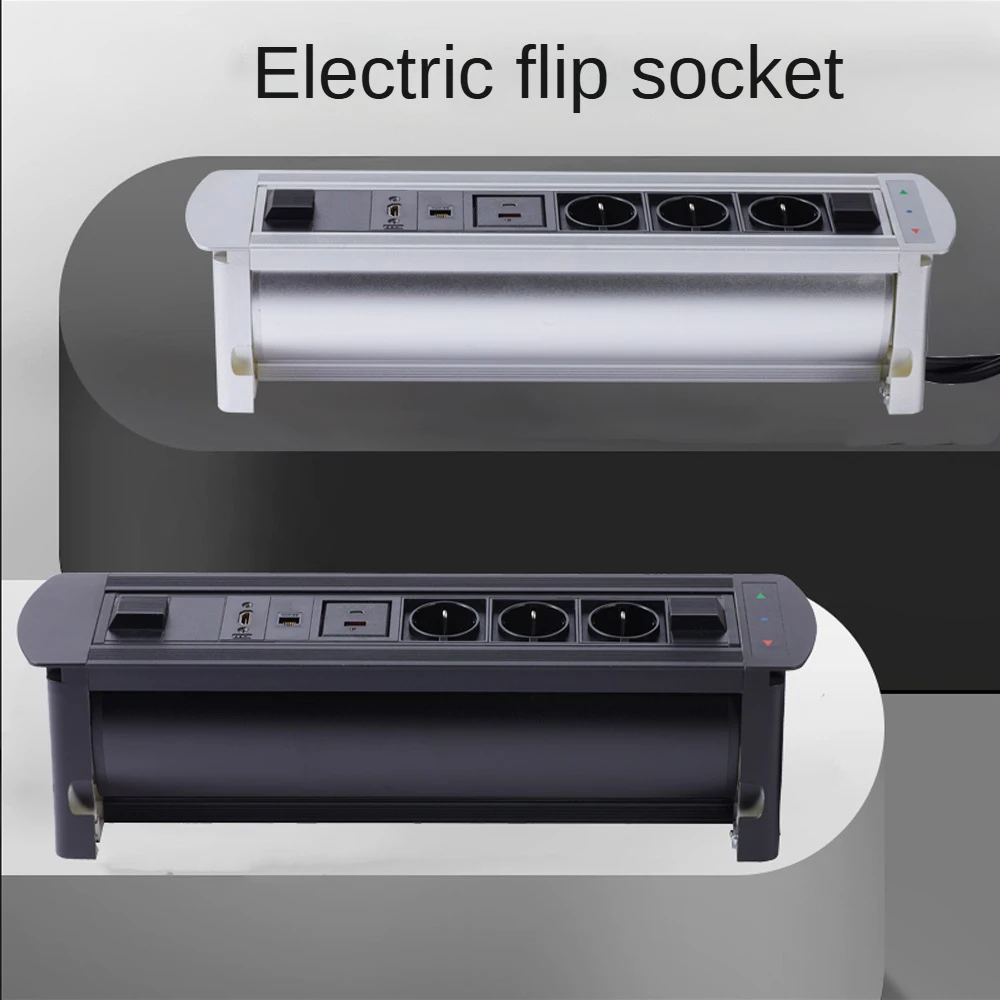 

Настольная розетка MANLEIKE, настольная розетка с сетью/Hdmi/USB/Type-C, встроенная автоматически скрытая розетка для офисной конференции, настольного ящика