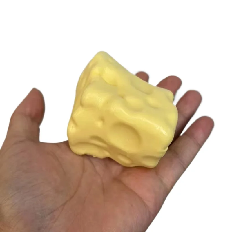 6CM Simulation Cheese Squishy Stress Relief Toy Slow Rising Moldable Venting Sensory Anti-Stress Toy Holiday for Adults Gifts