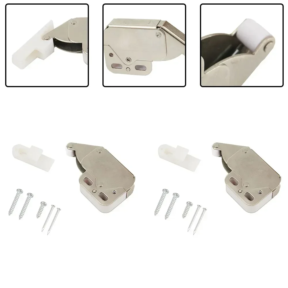 2PCS SPRING LOADED MINI TIP CATCH Caravan/Boat Cupboard/Door Cabinet Latch Lock Practical High Quality Camper Lock Accessories