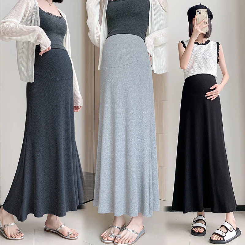 Summer High Waist Slim Versatile Mid Length Wrapped Buttocks Fishtail Skirt A Line Hot Slim Belly Bottoms for Pregnancy 24ss Y2k