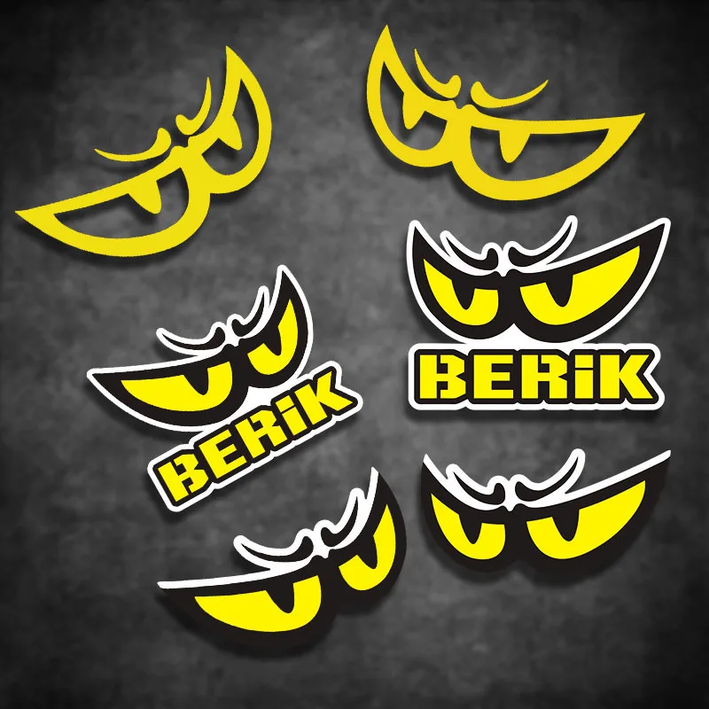 1SET Devil Eye Racing Style Waterproof Stickers Yellow/Black Decals for Motorcycle Helmet Car Bike Decor