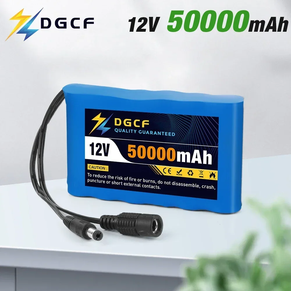 NEW Portable Super 12V 50000mah Rechargeable Lithium Ion Battery Pack Capacity DC 12.6v 30Ah CCTV Cam Monitor + Charger