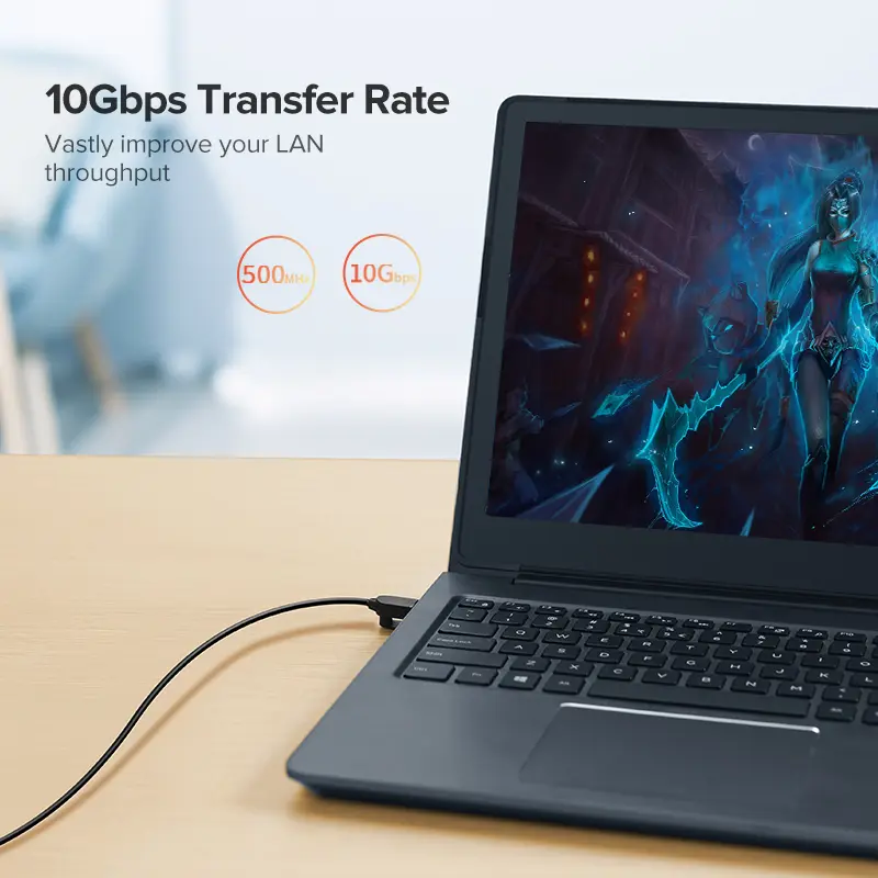 يوجرين كابل إيثرنت Cat 6A كابل شبكة 10 جيجابت في الثانية 4 أزواج ملتوية كابل توصيل إنترنت UTP لان إيثرنت RJ45 للكمبيوتر الشخصي - 2