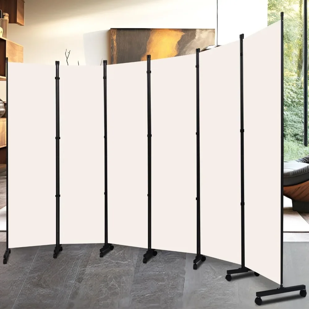 

Folding privacy partition with lockable wheels, freestanding room divider room divider fabric panels, wall dividers for offices