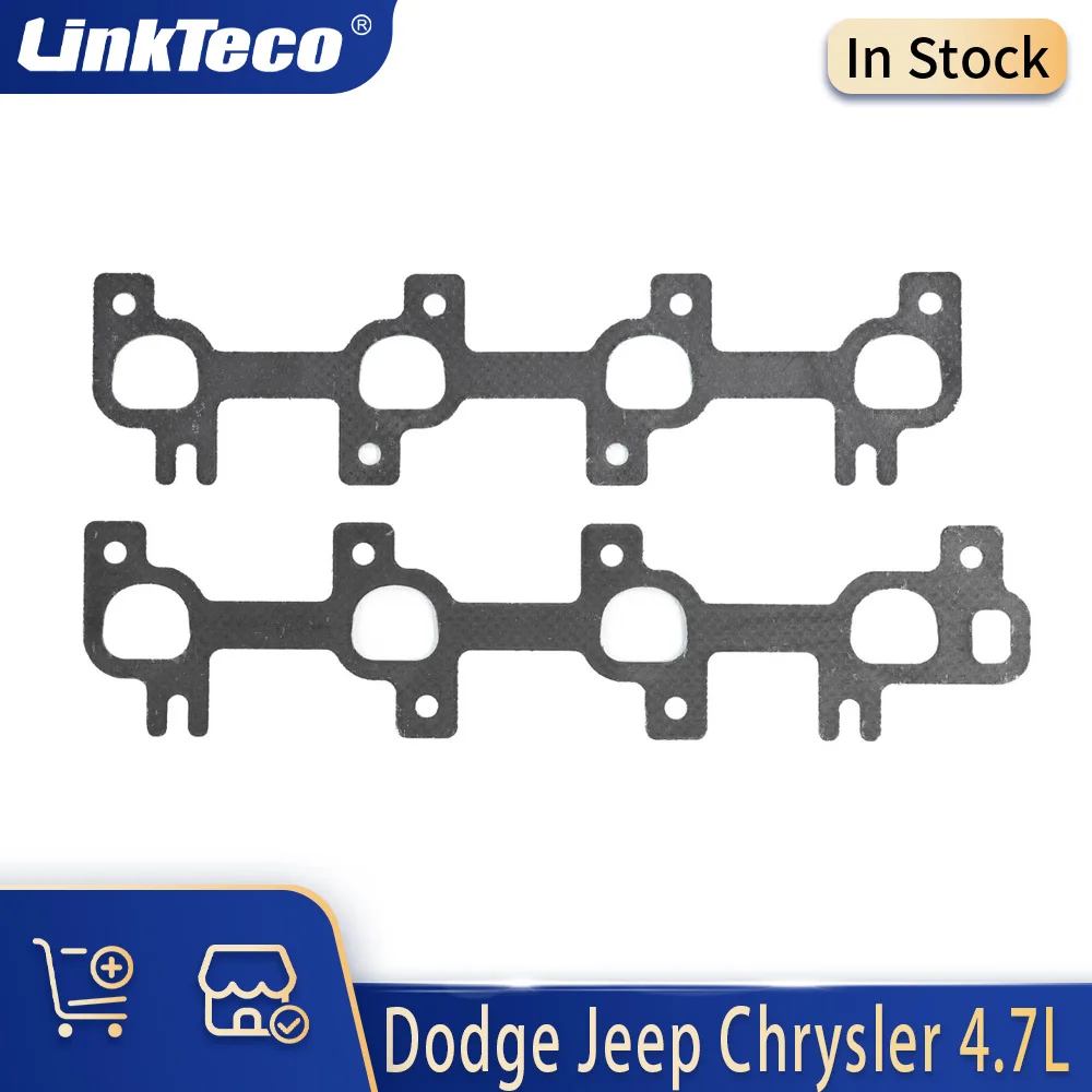 Junta do coletor de escape da peça do motor, compatível com 4.7 l v8 gás eva evc para jeep chrysler aspen limitado dodge dakota durango ram 4.7l 99-07