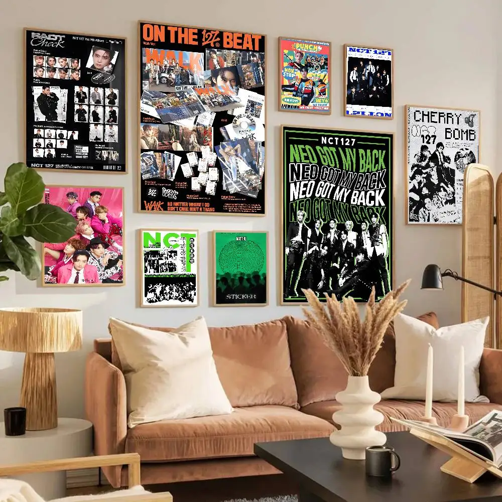 Pósters Clásicos Vintage de Kpop N-NCT 127, Impresiones en Papel Blanco, Decoración Kawaii para Habitación