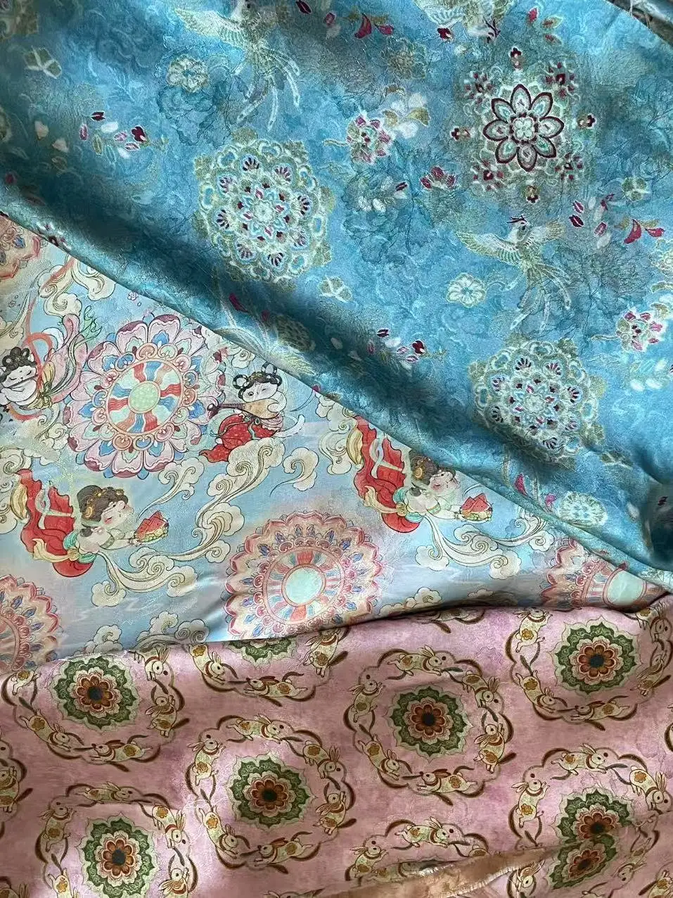 

New Sle Brocade Silk Fabric Peony Flower Patterned Dr irt Material Spring Autumn Winter Suitable for DIY Clo...