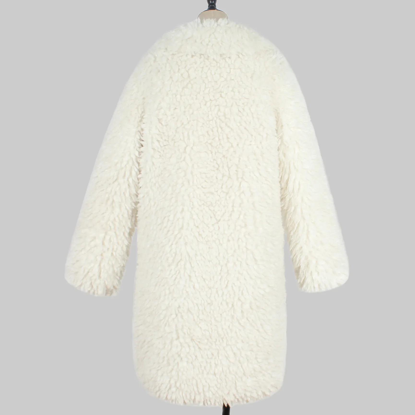 Y2k معاطف الفرو الصناعي النساء العمل معطف متوسط الطول رفض طوق طويل ماكسي سميكة الشارع الشهير أنيقة مفتوحة الخريف جواكت شتوية #6