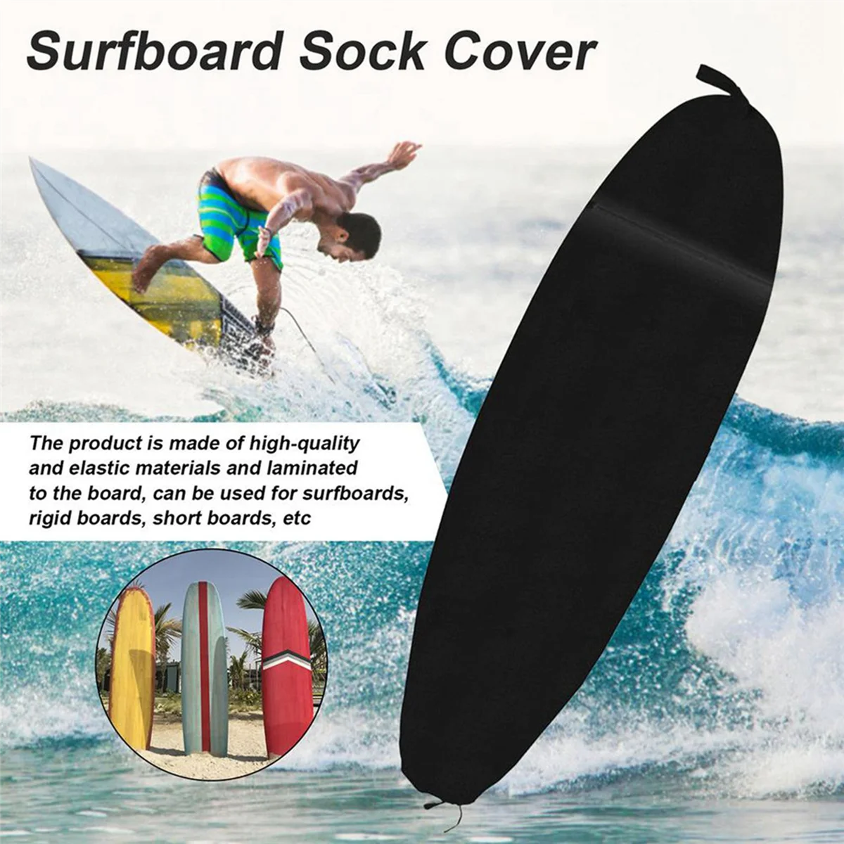 Surfboard Sock Cover Waterproof Protective Board Case Surf Board Protective Storage Pouch Surfing Accessories,S Rich