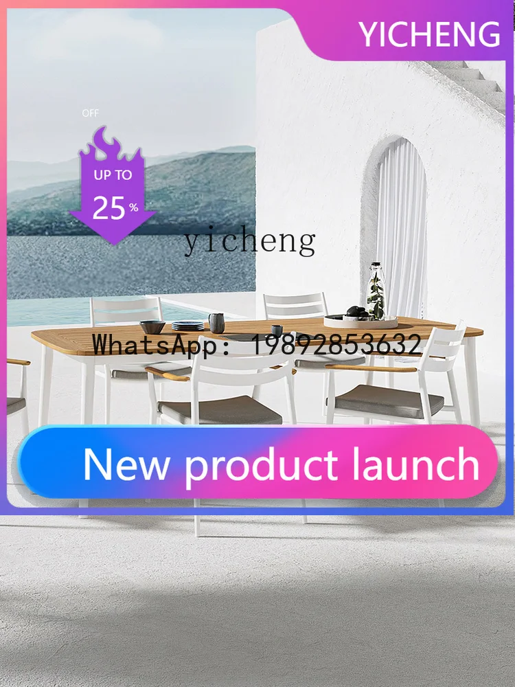 

Outdoor Villa Courtyard Occasional Table and Chair Garden Outdoor Table Sunscreen and Waterproof Dining Table and Chair