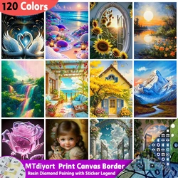 Landscape Diamond Painting 120 Colors With Sticker Legend Print Canvas Border Art Craft Art Flower Modern Home Decor