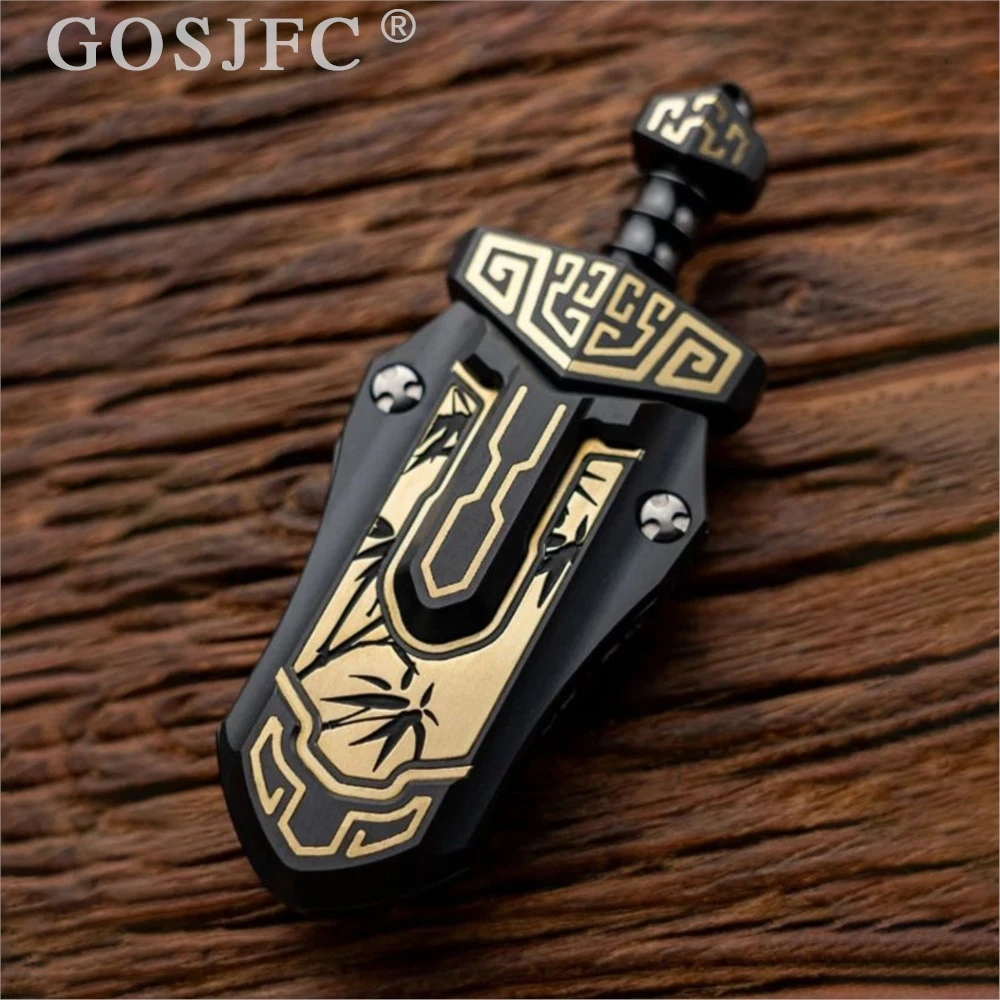 WANWU EDC Taia Sword Zirconium Mechanical Magnetic Push Slider Metal Toys Decompression Portable Office Fidget Toys