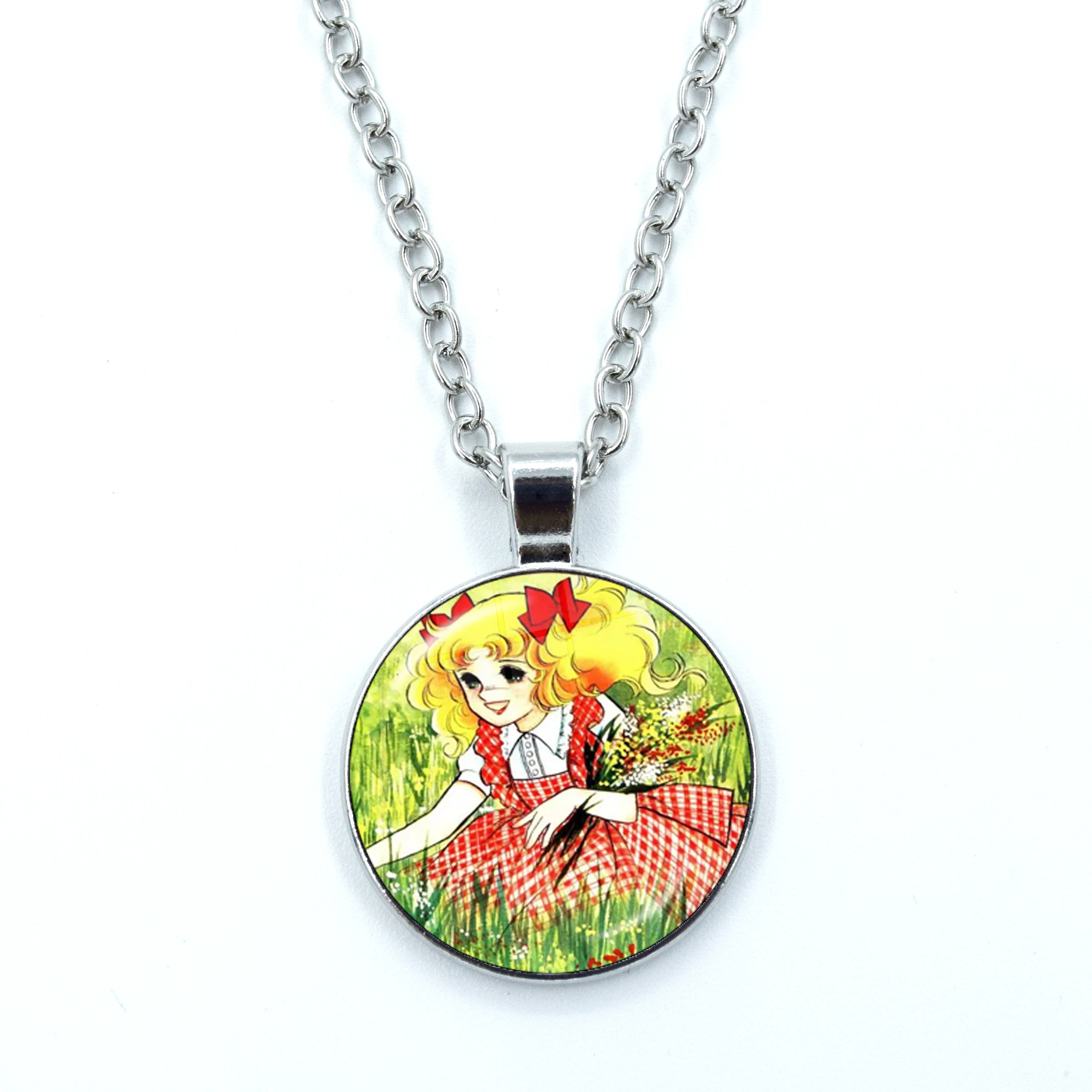 Fashionable Cartoon Creative Design Glass Necklace Handmade Anime Manga Candy Long Necklace Pendant Jewelry Gifts