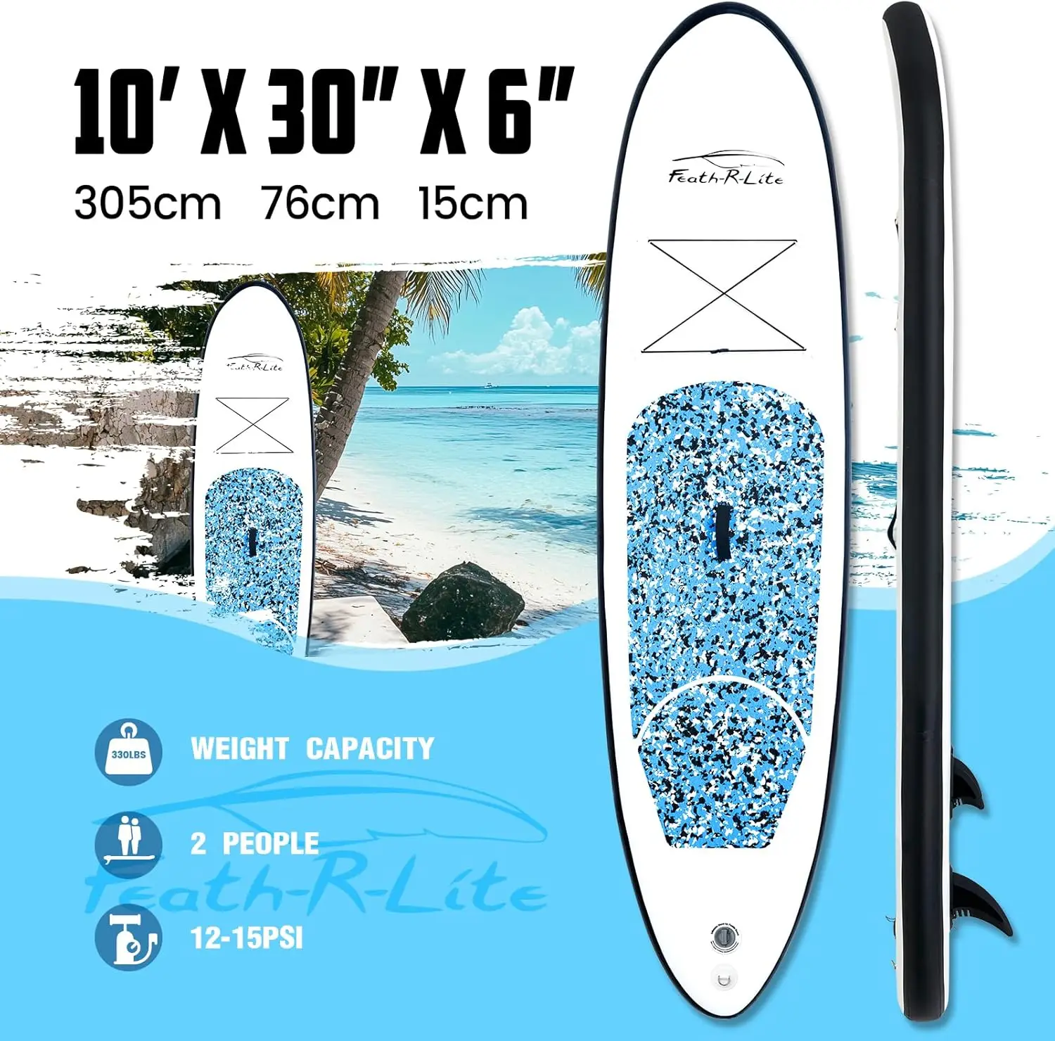 Stand Up Paddle Board 10'x30''x6'' Ultra-Light (16.7lbs) SUP with Paddleboard Accessories