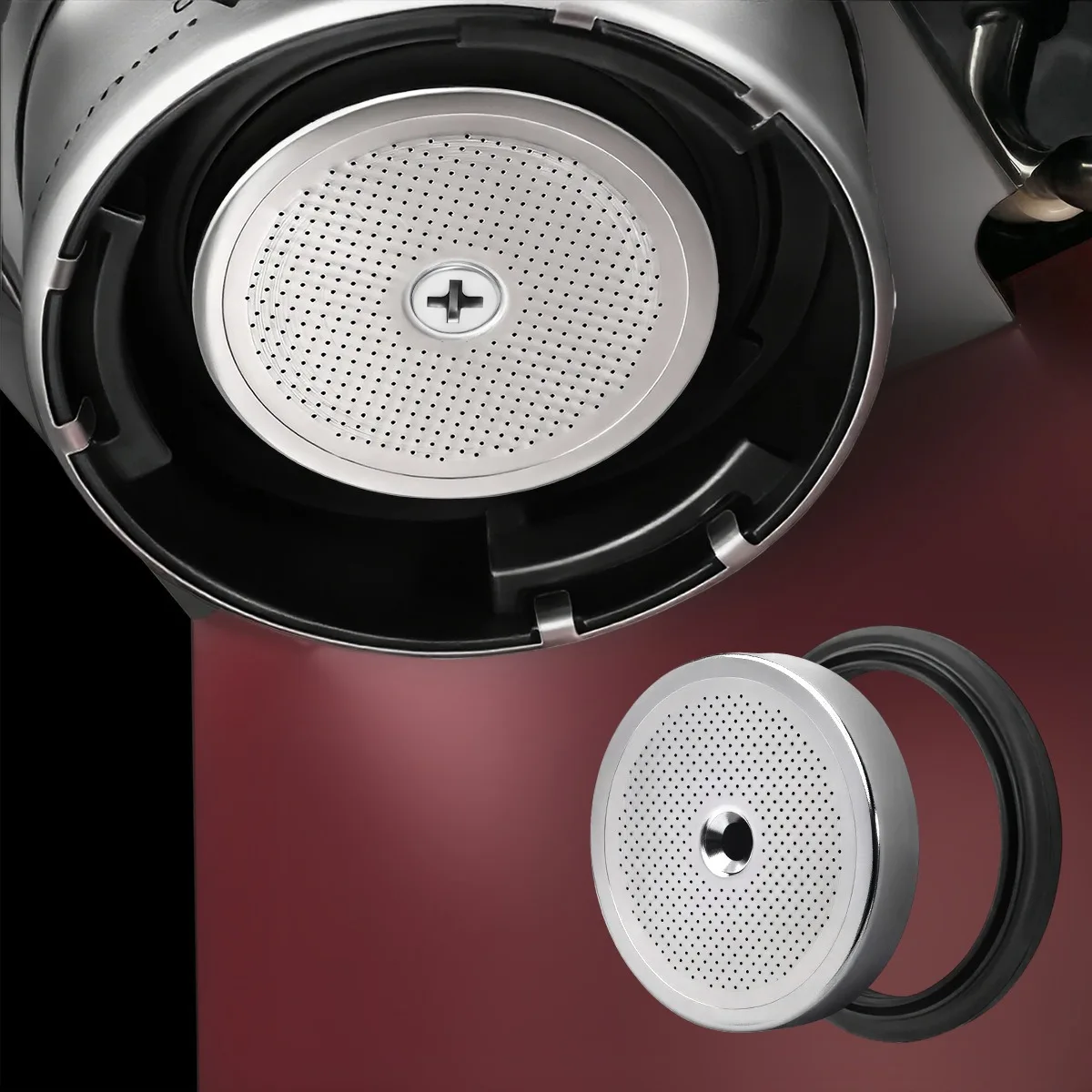 Junta de silicona duradera de 51 mm para máquina de café, anillo de vapor, pieza de repuesto compatible con Delonghi EC685, EC680, EC9335