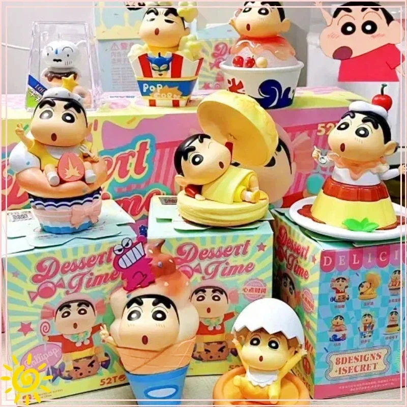 Caja Sorpresa de Shin-Chan Dim Sum Time, Figura de Dibujos Animados Hecha a Mano, Decoración para el Hogar, Regalo de Cumpleaños