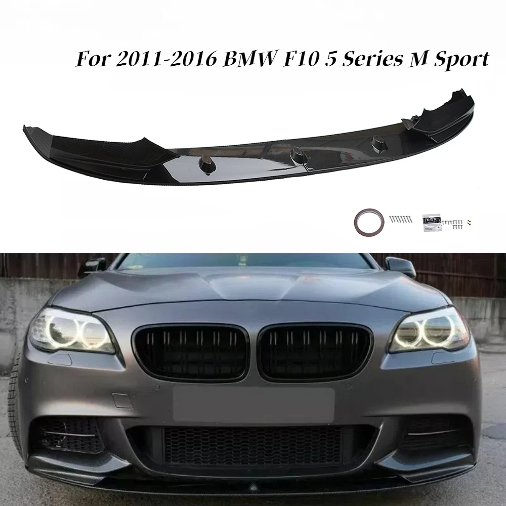 

For 2011-2016 BMW F10 5 Series M Sport Front Bumper Lip Splitter Carbon Fiber Style Sporty Exterior Body Kit Trim Car Accessory