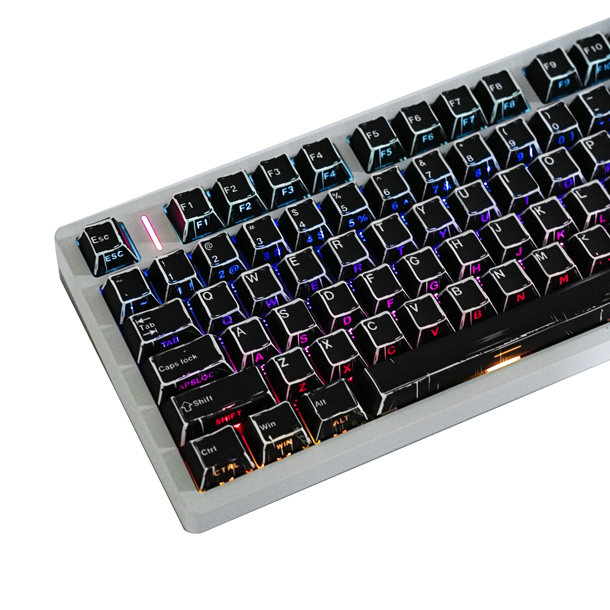 

Black Comic Keycaps Dye-Sub PBT Side light Cherry Profile Spanish Arabic French German Russian For Mechanical Keyboard Rainy 75