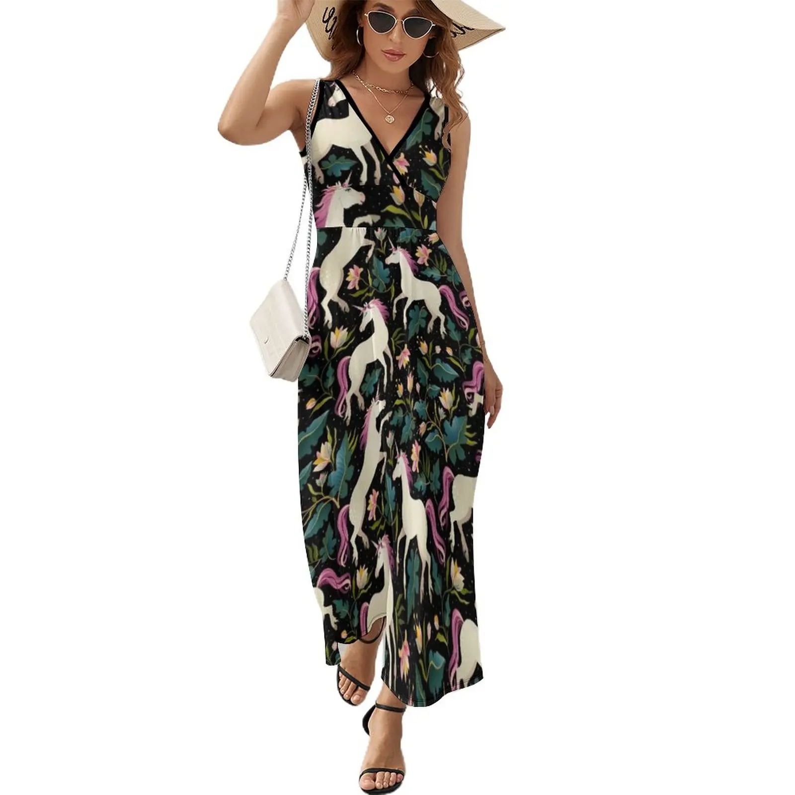 

Beautiful Unicorn Pattern Sleeveless Dress Woman dresses women's clothing korea stylish