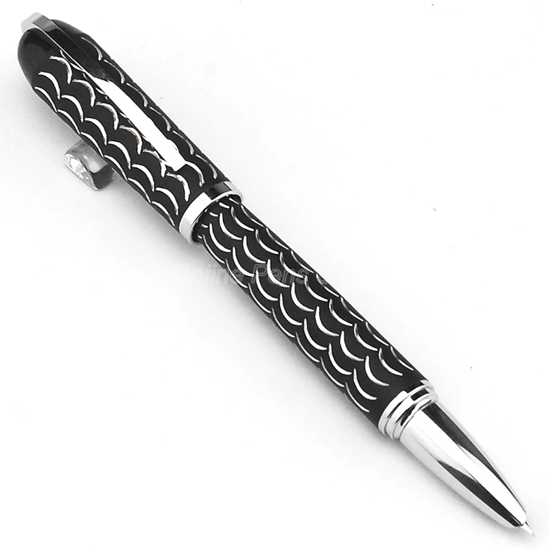 

Классическая перьевая ручка Fuliwen 2005, тонкое перо, черная и серебряная ручка 0,38 мм для письма, подарочная ручка