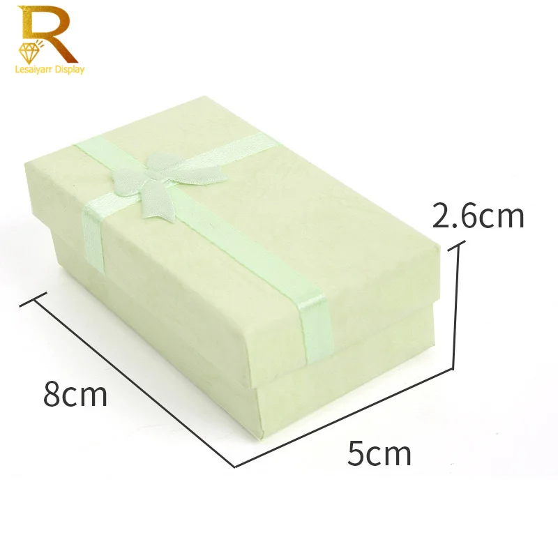 24 Stück hochwertiges Papier-Ring-Halsketten-Set, Schmuck, Halskette, Ohrringe, rechteckiges Paket, Geschenkbox, 5 x 8 x 2,5 cm