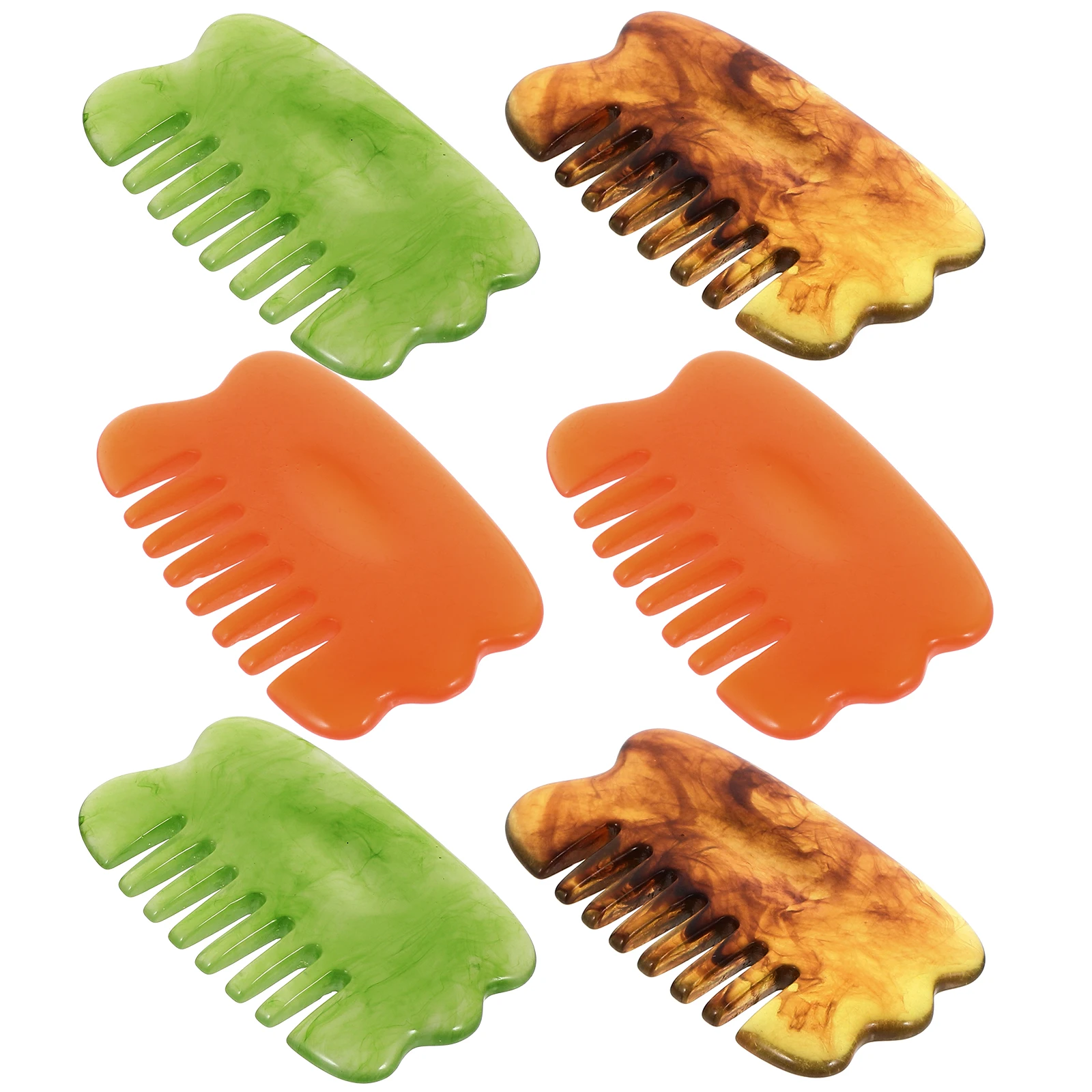 

6pcs Gua Sha Scraping Comb For Scalp Massage Body Relief Multifunctional Plate Muscle Relaxation Tool