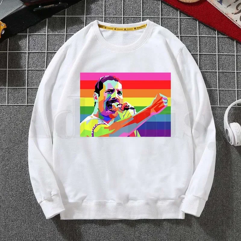 The Queen Band Freddie Mercury Rock Music Vintage Spring Autumn Male Casual Hoodies Sweatshirts Men's Hoodies Sweatshirt Tops