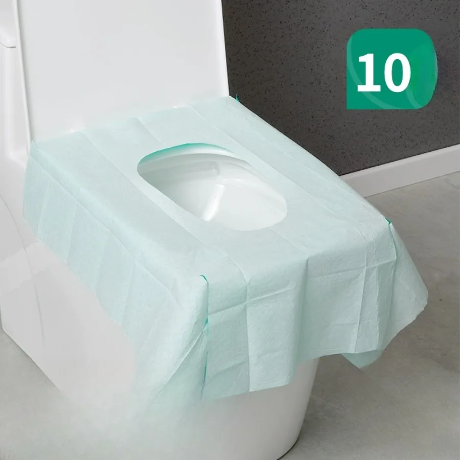 10pcs Ten pieces of disposable toilet seat for travel paper travel non-essential portable toilet cover