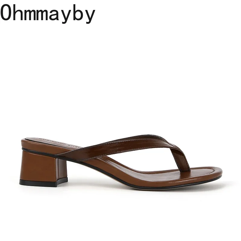 2024 Summers Rome Women Slippers Fashion Elegant Clip Toe High Heel Slides Shoes Ladies Casaul Outdoor Beach Sandalias