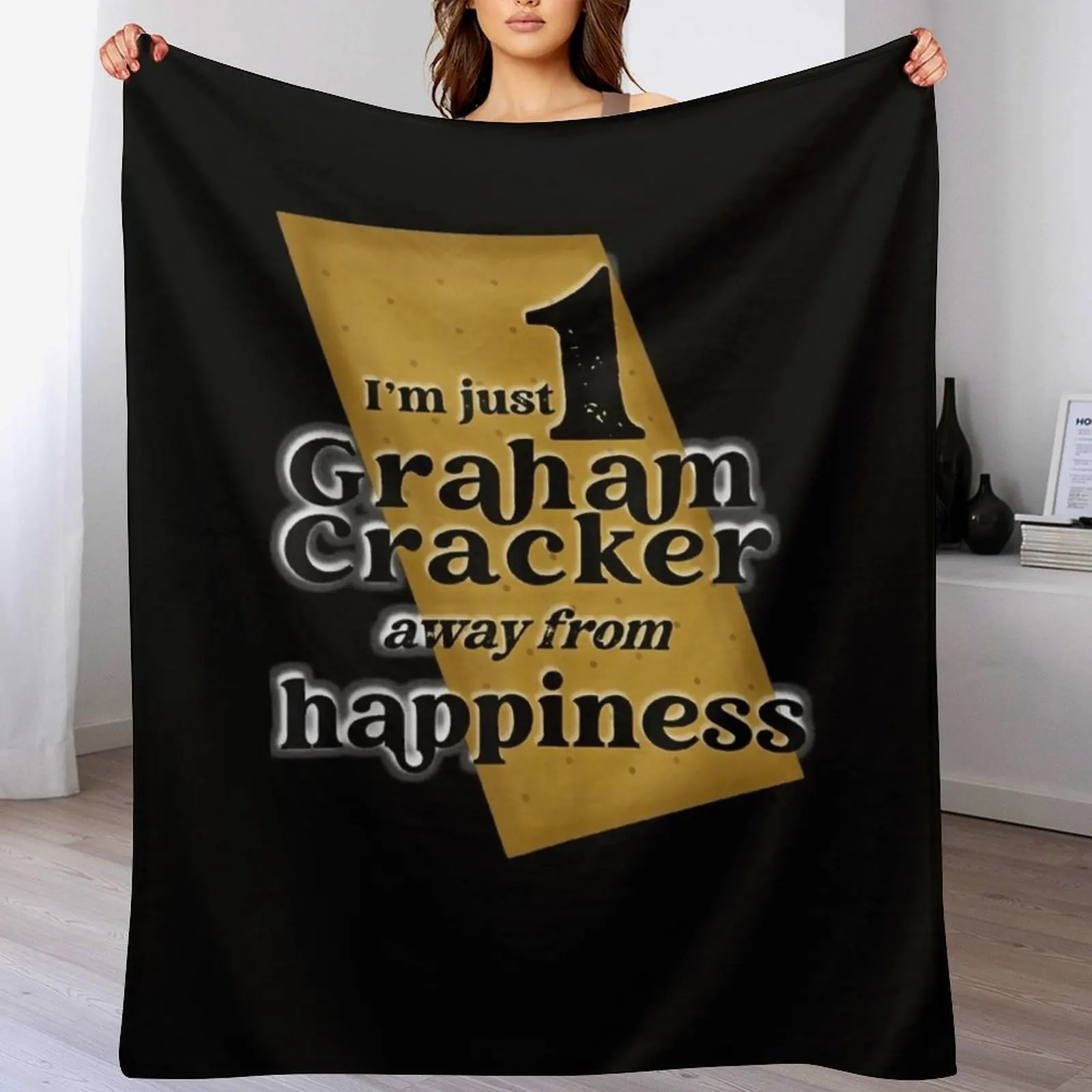 

One Graham Cracker Happiness Throw Blanket Warm Comfortable Blanket for Office Napping