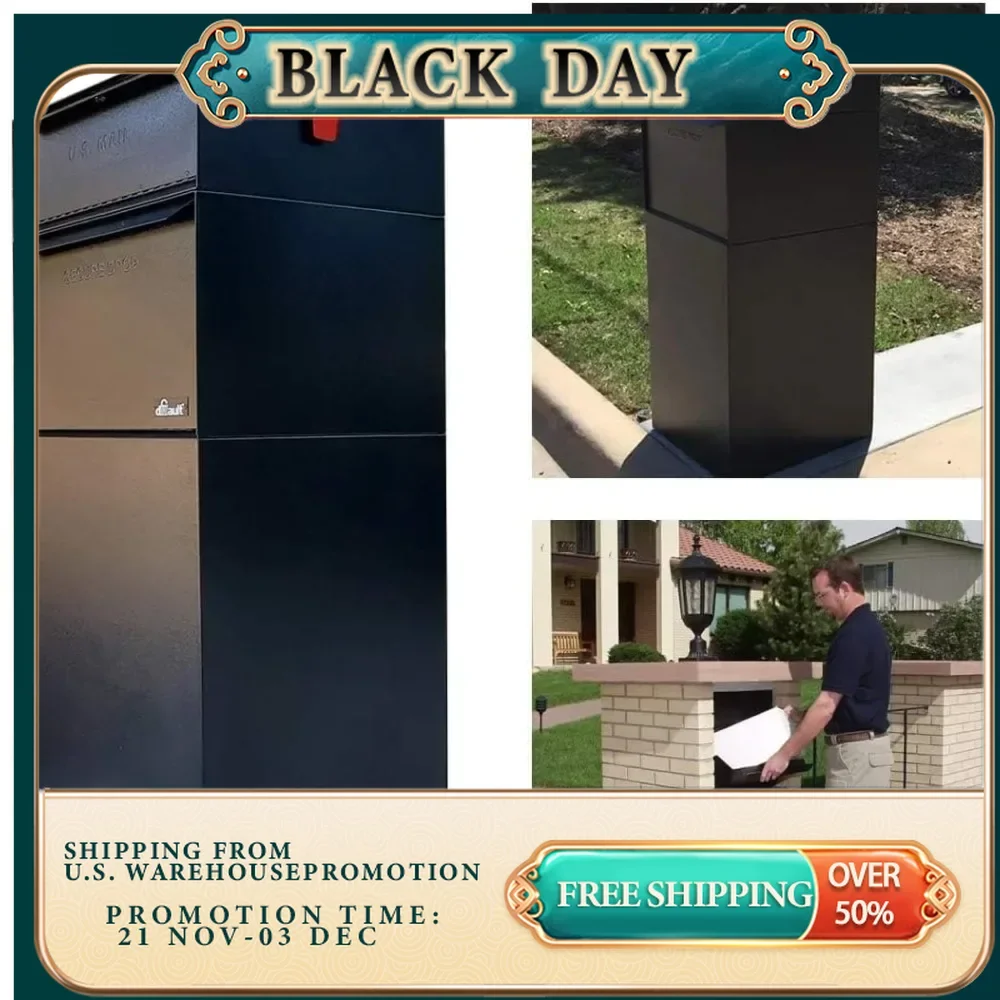 

Full Service Vault DVCS0015 Secure Curbside Mailbox/Package Drop with Locking Letterbox (Black)