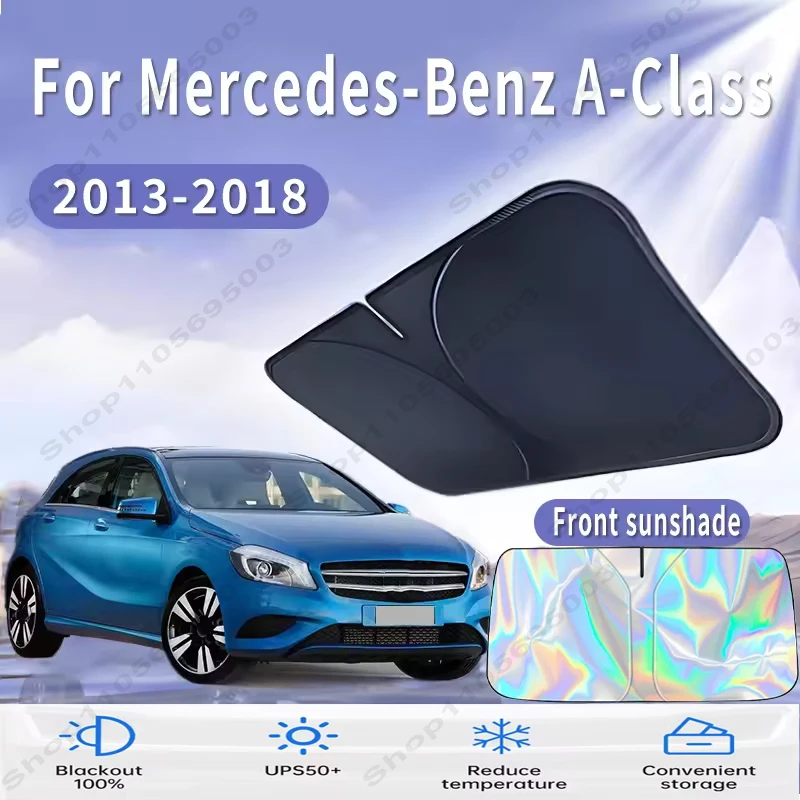 Front Windshield Sun Shade For Benz A-Class W176 2013~2018 Custom Fit Foldable UV Reflective Sun Heat Protection Car Interior