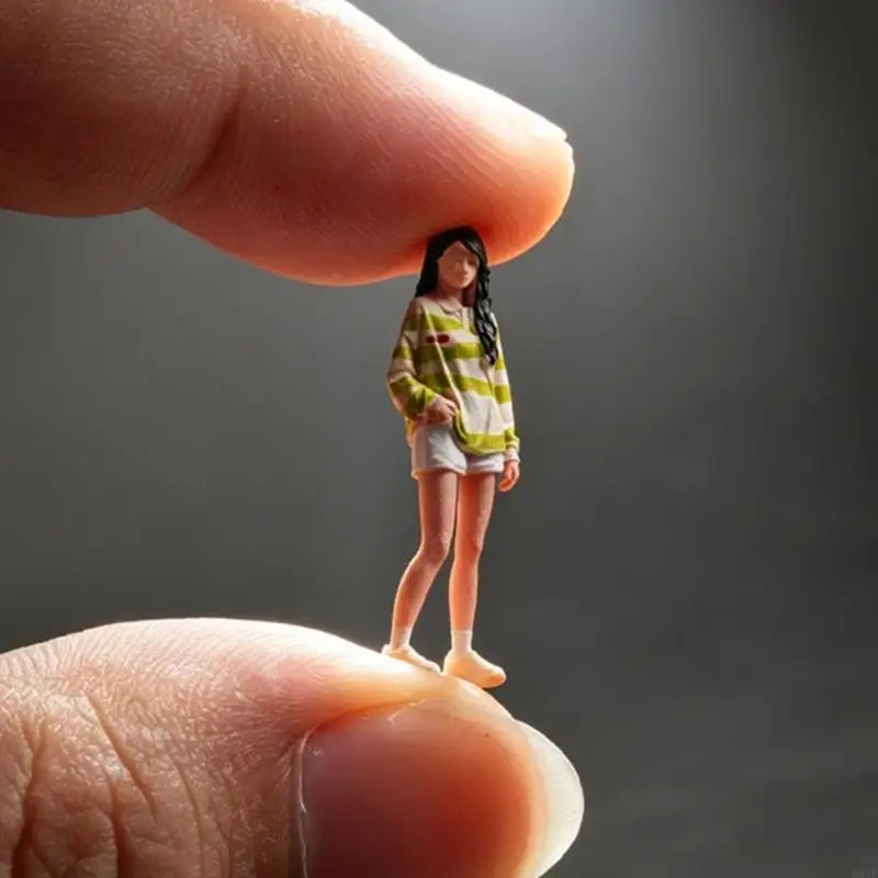 Gestreifte Mädchenfigur, Modell, Maßstab 1:64, handbemalte Miniaturfigur für architektonische Darstellungen, Dioramen, B03E – Detail 9