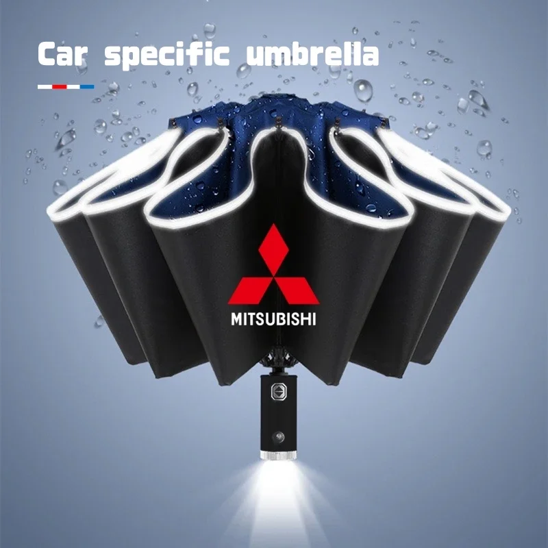 

Automatic Umbrella with Reflective Stripe Led Light For Mitsubishi Outlander Lancer 9 X EX ASX Pajero L2 Colt Eclipse Ralliart T