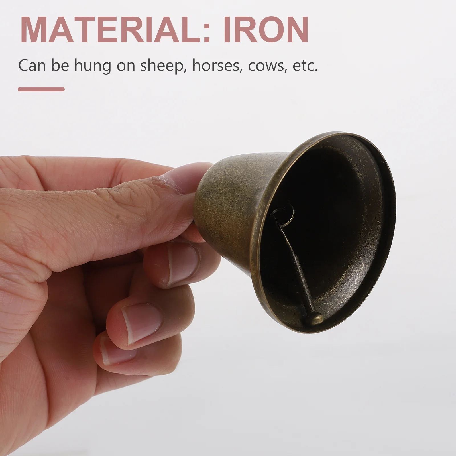 

10Pcs Premium Iron Cattle Bells Vintage Bells Anti-Theft Hanging for Sheep Horse Cow Livestock Farming Supplies