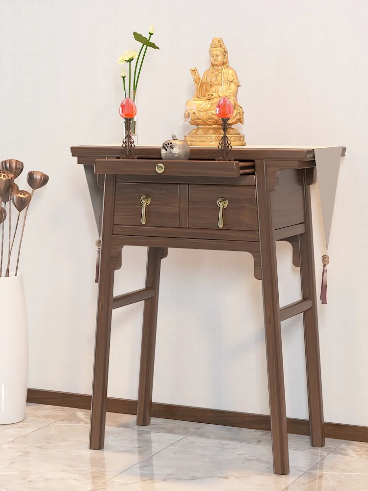 Buddha Prayer Altar Table Table Solid Wood Altar Altar Household Minimalist Modern Style Incense Burner Table Buddha Table