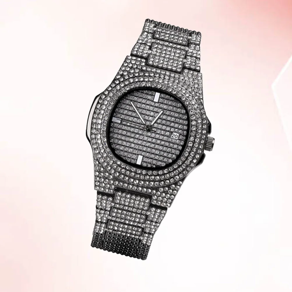 

Elegant Zircon Watch Band Rhinestone Quartz Wristwatch Men's Gift for Christmas New Year Birthday Holidays Rhinestone Watch