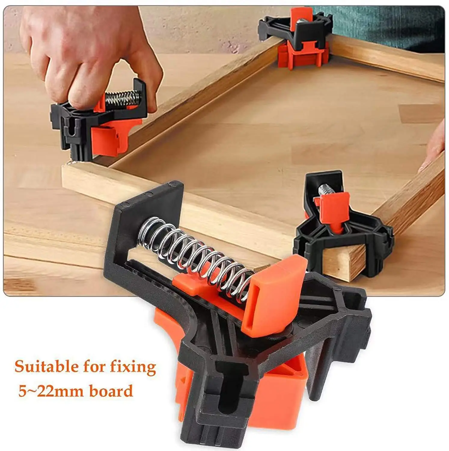 Abrazadera de ángulo recto, Clips de fijación de 90 grados, abrazadera de esquina para marco de fotos, herramienta manual para carpintería, refuerzo de fotos de muebles, 4 Uds.