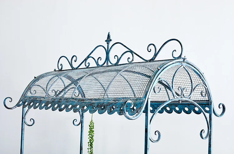 American retro and old, wrought iron float flower stand, shelf flower shop display rack garden garden decoration