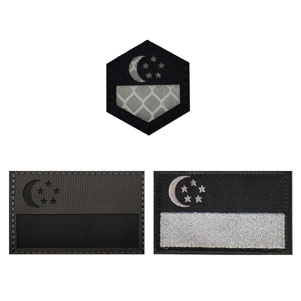 Singapore Flag Blac… - image