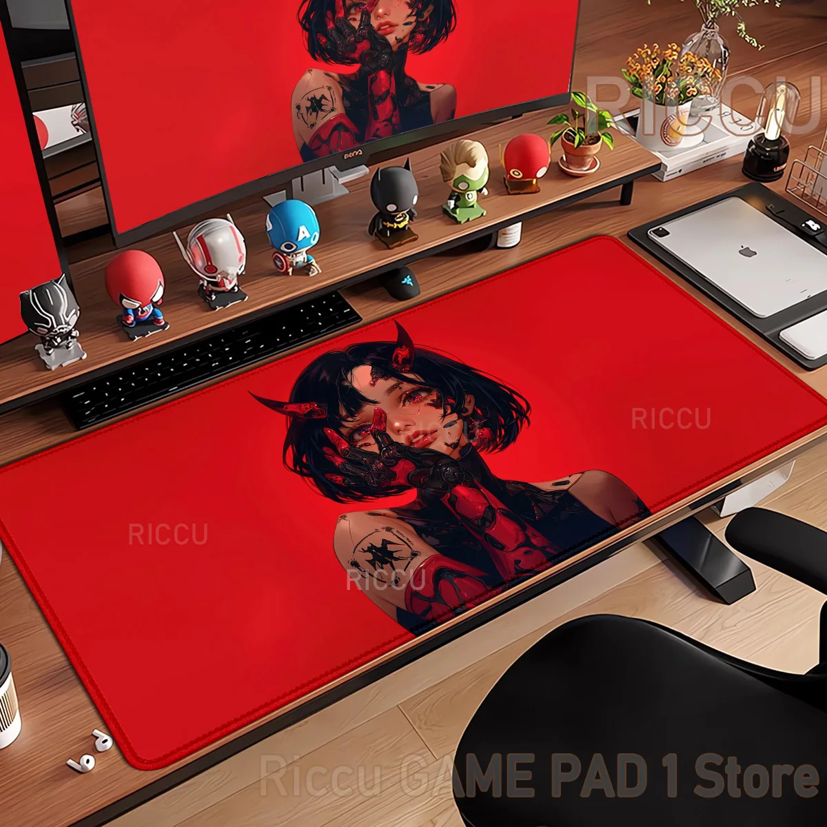 

HD Devil girl Office Kawaii Mousepads Rubber DeskMat Gamer Xxl Girl Large Mouse Pad Computer Accessories Stitch Gaming Mousepad