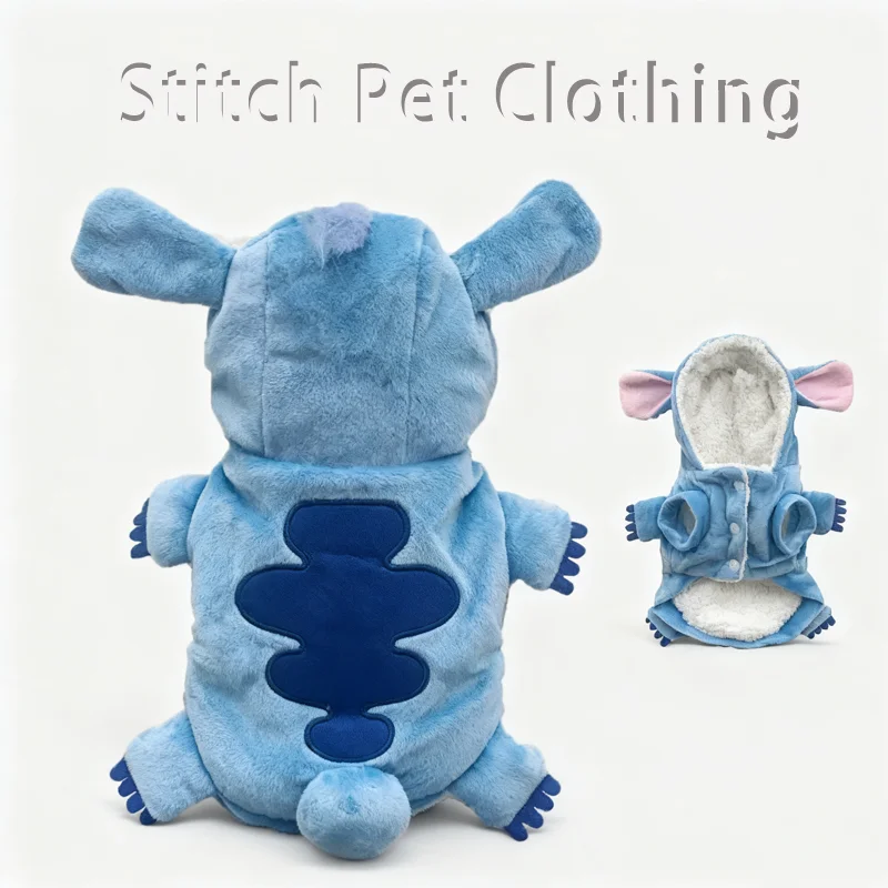 Anime Cartoon Leuke Lilo Stitch Huisdier Kostuum Kat Hond Transformeren Pluche Gevoerde Snap Jas Vierpotige Kleding Verrassingscadeau voor Fans