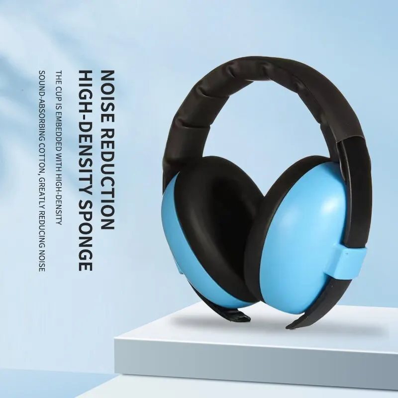 1 قطعة سماعات الطفل الأزرق المضادة للضوضاء الأطفال النوم الأذن نقالة آذان الطفل حماية غطاء للأذنين سدادات النوم