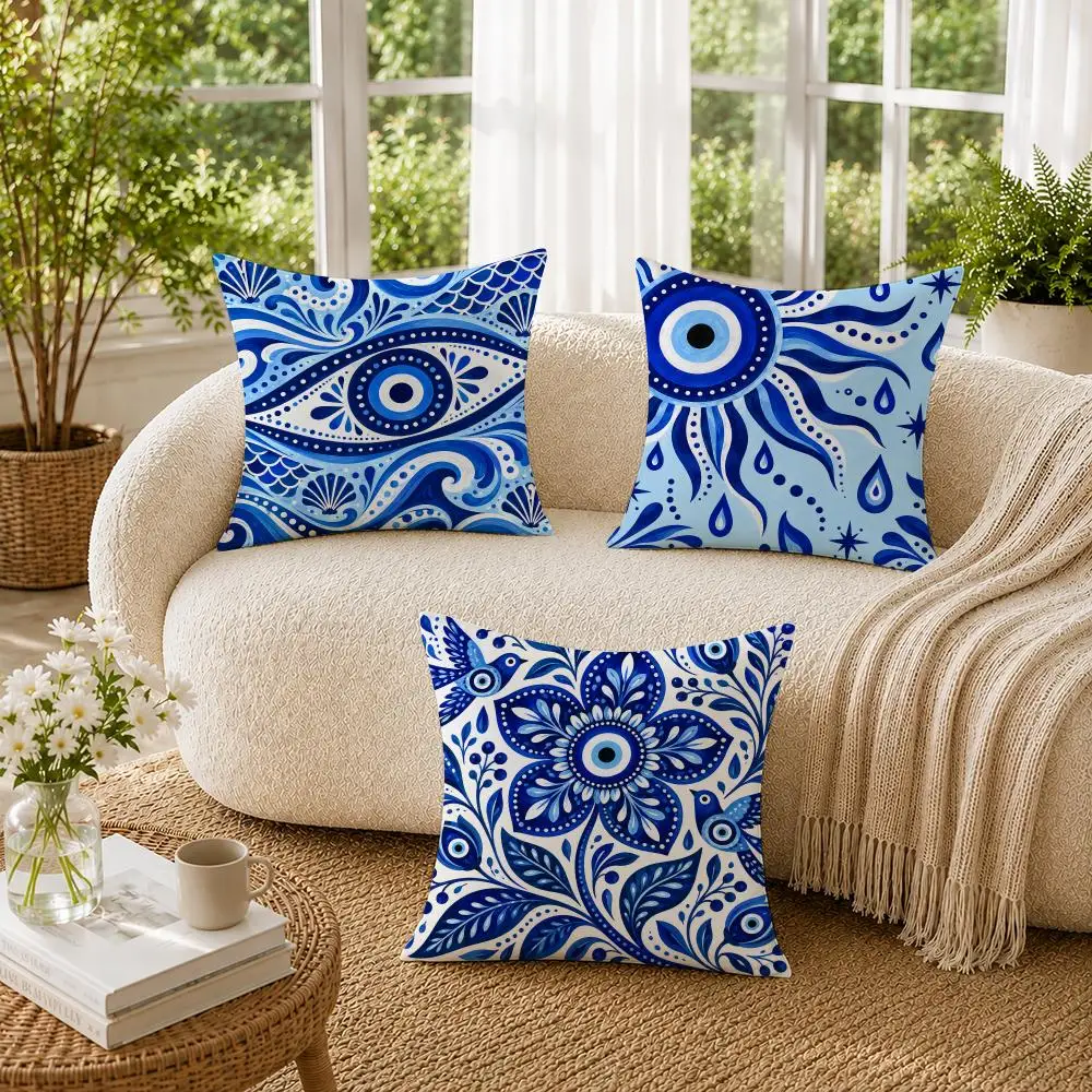 African Ethnic-style Hand Drum Collage Cushion Cover Soft Short Plush Pillow Cases Hidden Zipper Cutecore Sofa Home Decor Gift